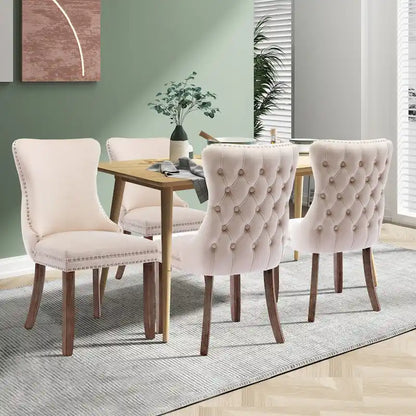 Ensemble de 2 chaises de salle à manger KATA à oreilles rembourrées en velours