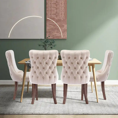 Ensemble de 2 chaises de salle à manger KATA à oreilles rembourrées en velours