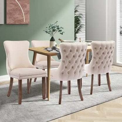 Ensemble de 2 chaises de salle à manger KATA à oreilles rembourrées en velours