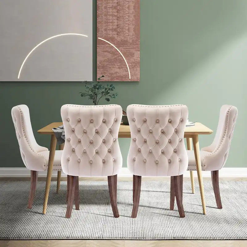 Ensemble de 2 chaises de salle à manger KATA à oreilles rembourrées en velours
