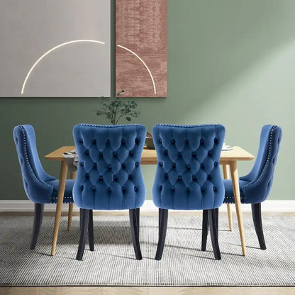 Ensemble de 2 chaises de salle à manger KATA à oreilles rembourrées en velours
