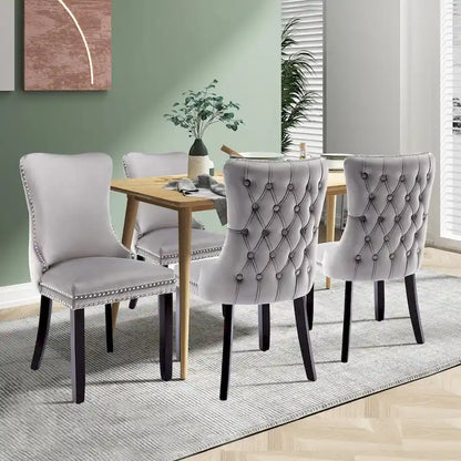 Ensemble de 2 chaises de salle à manger KATA à oreilles rembourrées en velours