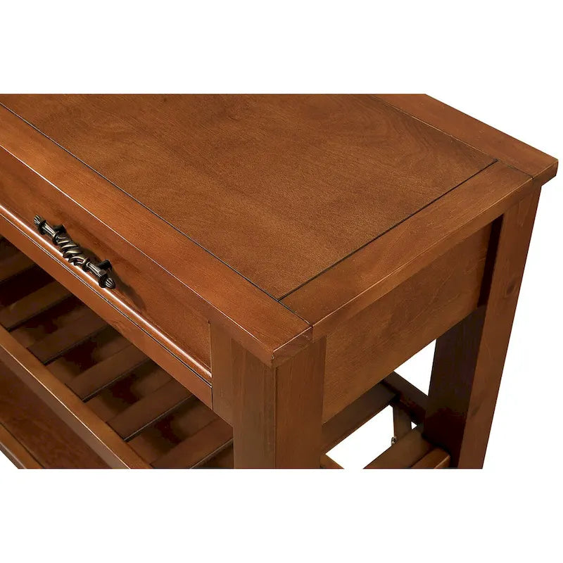 Meuble ancien en bois massif, console à 3 tiroirs