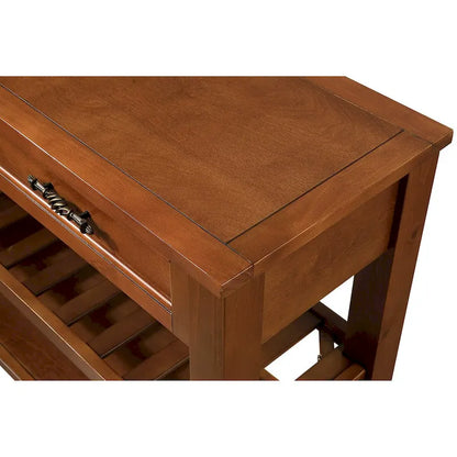 Meuble ancien en bois massif, console à 3 tiroirs