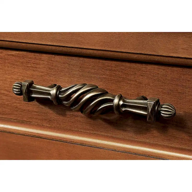 Meuble ancien en bois massif, console à 3 tiroirs