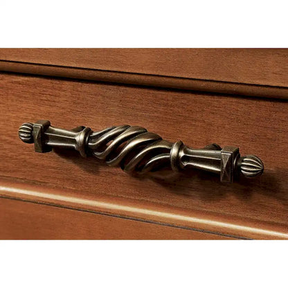 Meuble ancien en bois massif, console à 3 tiroirs