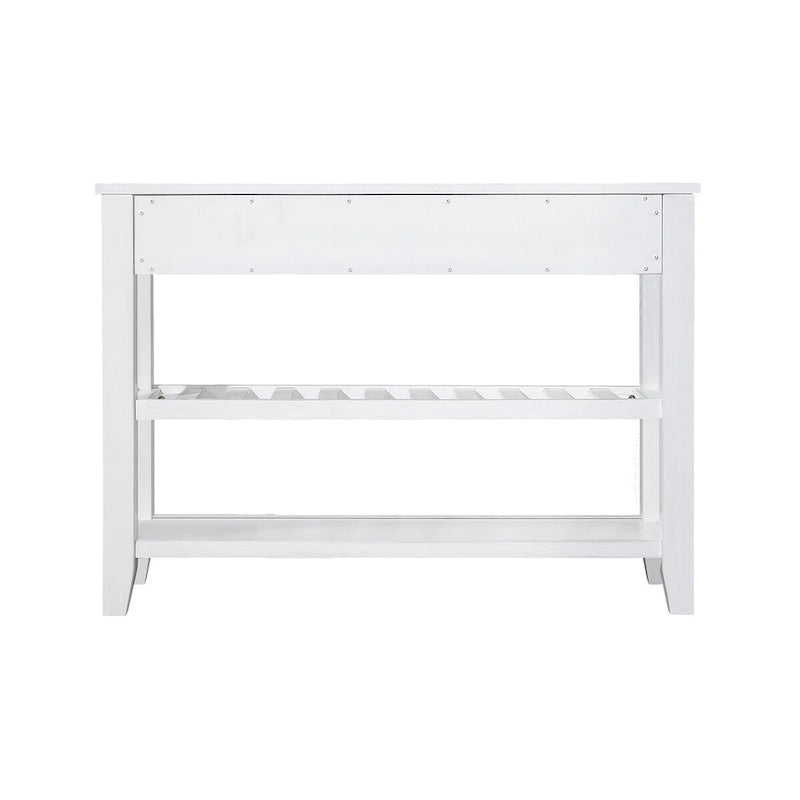 Meuble ancien en bois massif, console à 3 tiroirs