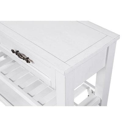 Meuble ancien en bois massif, console à 3 tiroirs