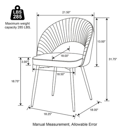 Chaise de salle à manger Glitzhome style moderne milieu du siècle, en cuir PU matelassé avec pieds fuselés en métal