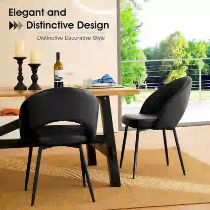 Chaise de salle à manger Glitzhome style moderne milieu du siècle, en cuir PU matelassé avec pieds fuselés en métal