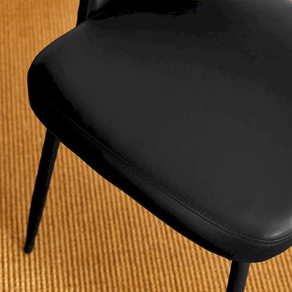 Chaise de salle à manger Glitzhome style moderne milieu du siècle, en cuir PU matelassé avec pieds fuselés en métal