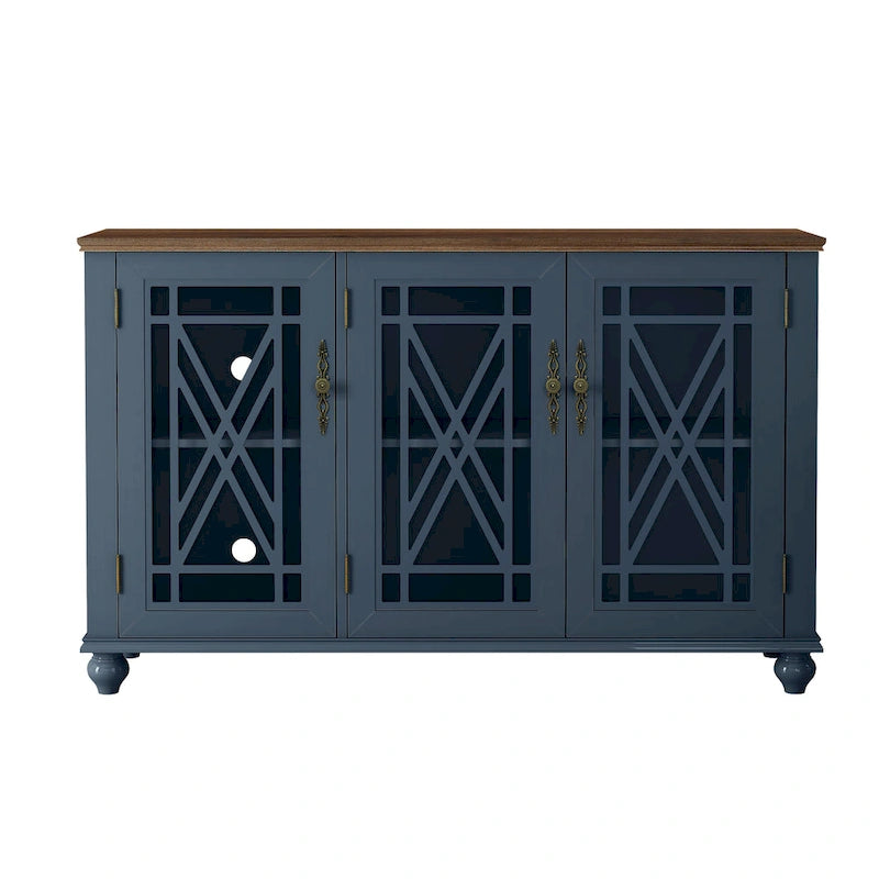 Buffet/meuble d'appoint de cuisine style vintage de 55 pouces de largeur