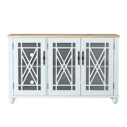 Buffet/meuble d'appoint de cuisine style vintage de 55 pouces de largeur
