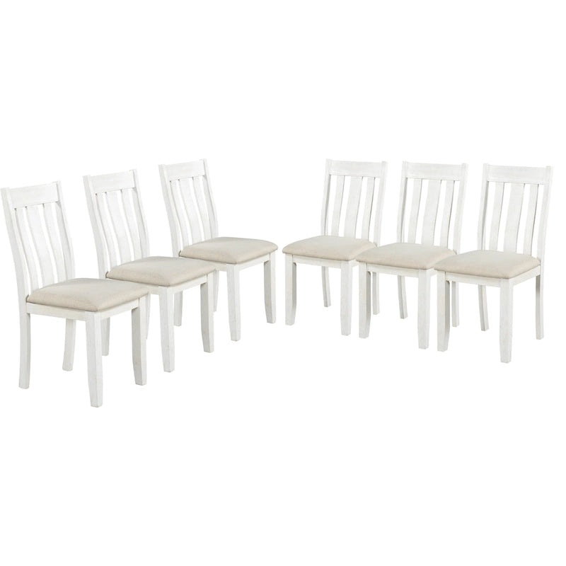 Ensemble de salle à manger 7 pièces avec table extensible et 6 chaises rembourrées