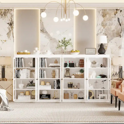 Ensemble de rangement sophistiqué : buffet, vaisselier, bibliothèque