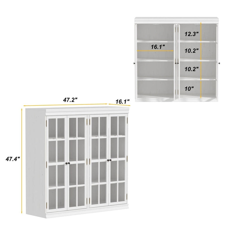 Ensemble de rangement sophistiqué : buffet, vaisselier, bibliothèque