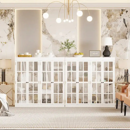 Ensemble de rangement sophistiqué : buffet, vaisselier, bibliothèque