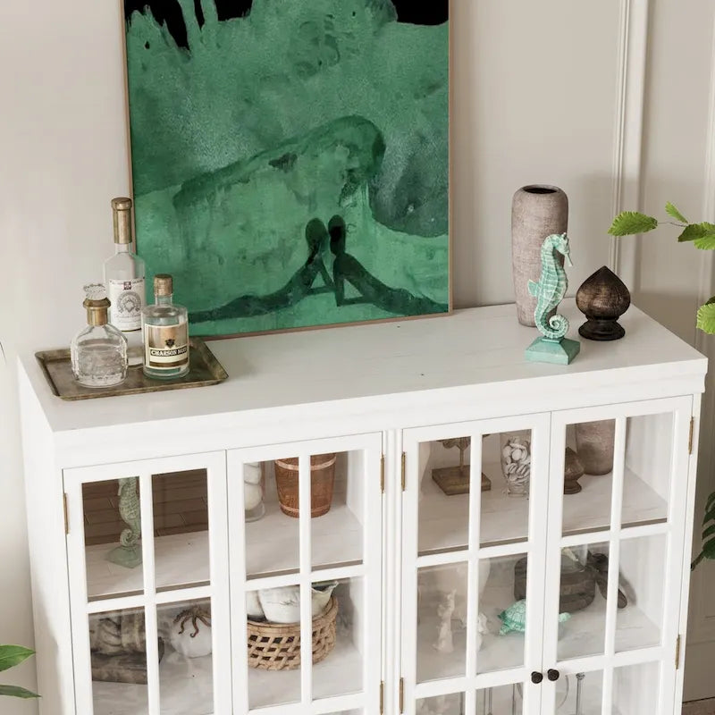 Ensemble de rangement sophistiqué : buffet, vaisselier, bibliothèque