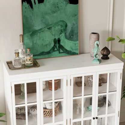 Ensemble de rangement sophistiqué : buffet, vaisselier, bibliothèque