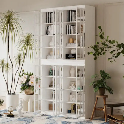 Ensemble de rangement sophistiqué : buffet, vaisselier, bibliothèque