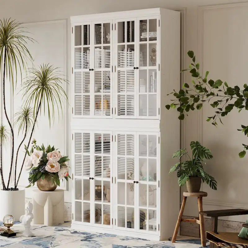 Ensemble de rangement sophistiqué : buffet, vaisselier, bibliothèque