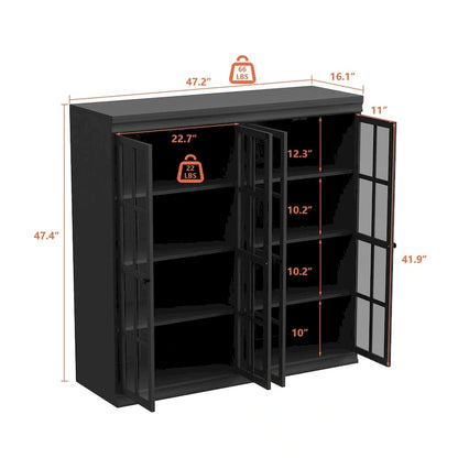 Ensemble de rangement sophistiqué : buffet, vaisselier, bibliothèque
