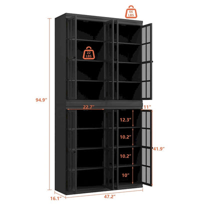 Ensemble de rangement sophistiqué : buffet, vaisselier, bibliothèque