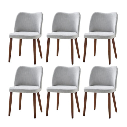 Ensemble de 6 chaises de salle à manger Melisa en bois massif rembourrées par HULALA HOME