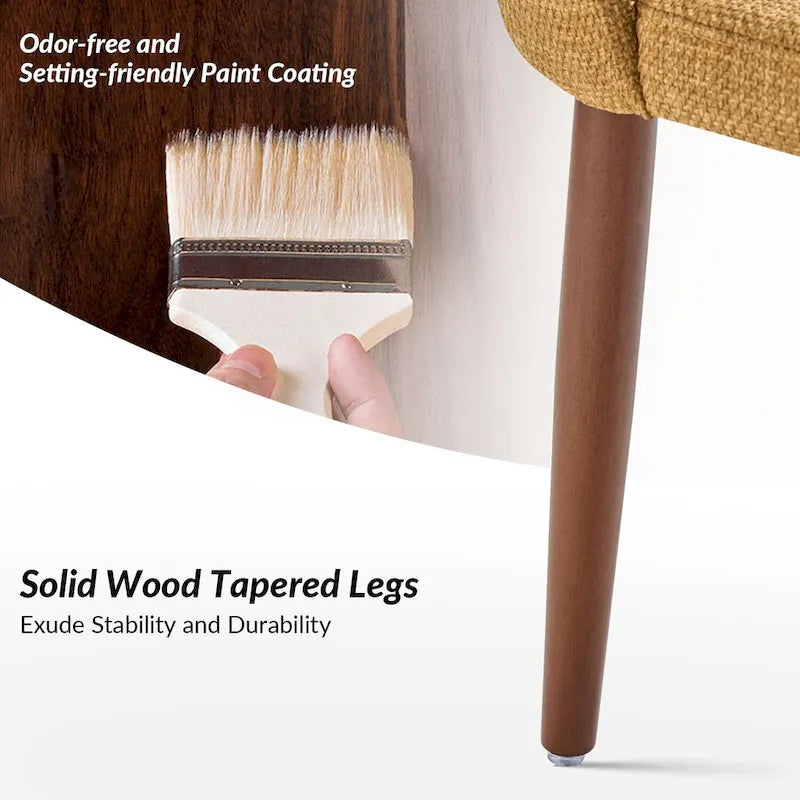 Ensemble de 6 chaises de salle à manger Melisa en bois massif rembourrées par HULALA HOME