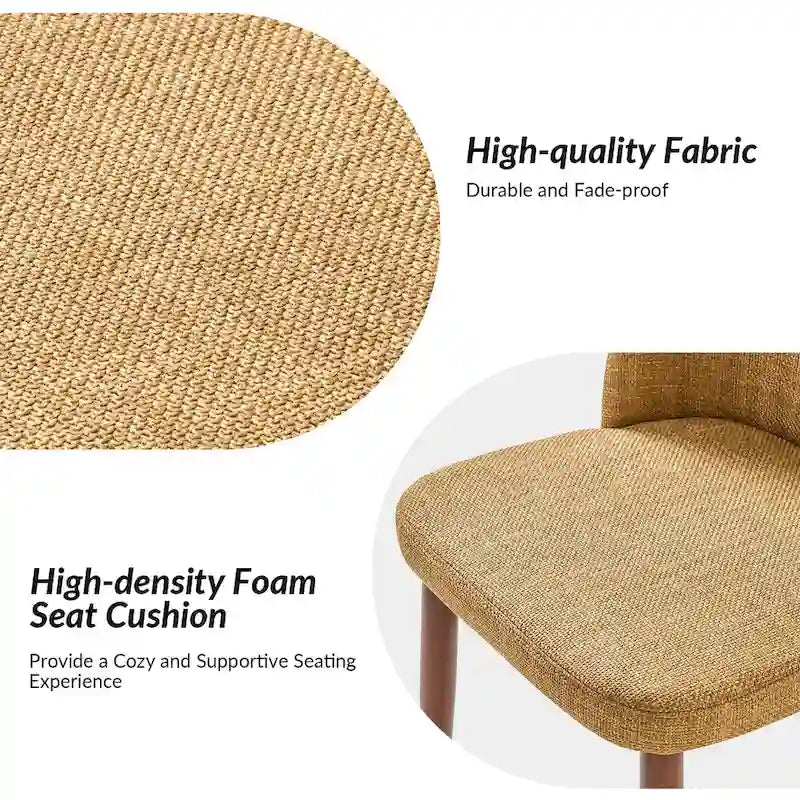 Ensemble de 6 chaises de salle à manger Melisa en bois massif rembourrées par HULALA HOME