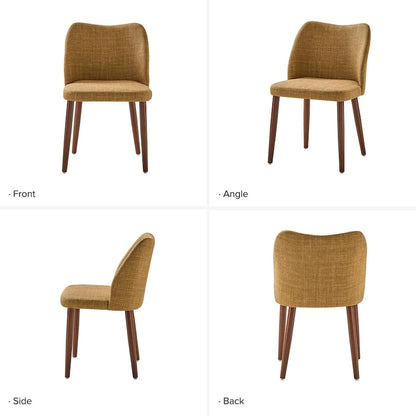 Ensemble de 6 chaises de salle à manger Melisa en bois massif rembourrées par HULALA HOME