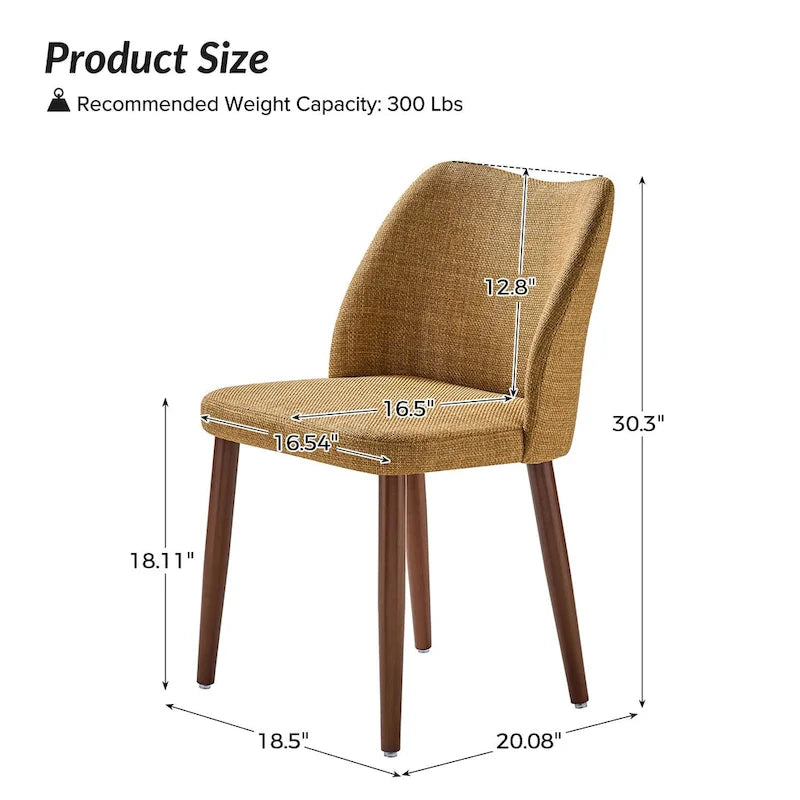 Ensemble de 6 chaises de salle à manger Melisa en bois massif rembourrées par HULALA HOME