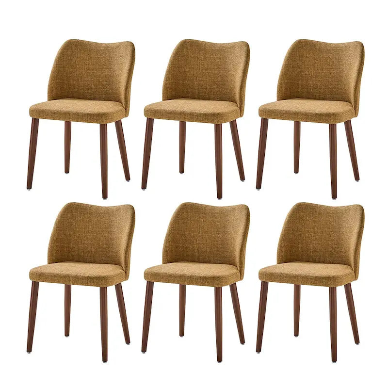 Ensemble de 6 chaises de salle à manger Melisa en bois massif rembourrées par HULALA HOME