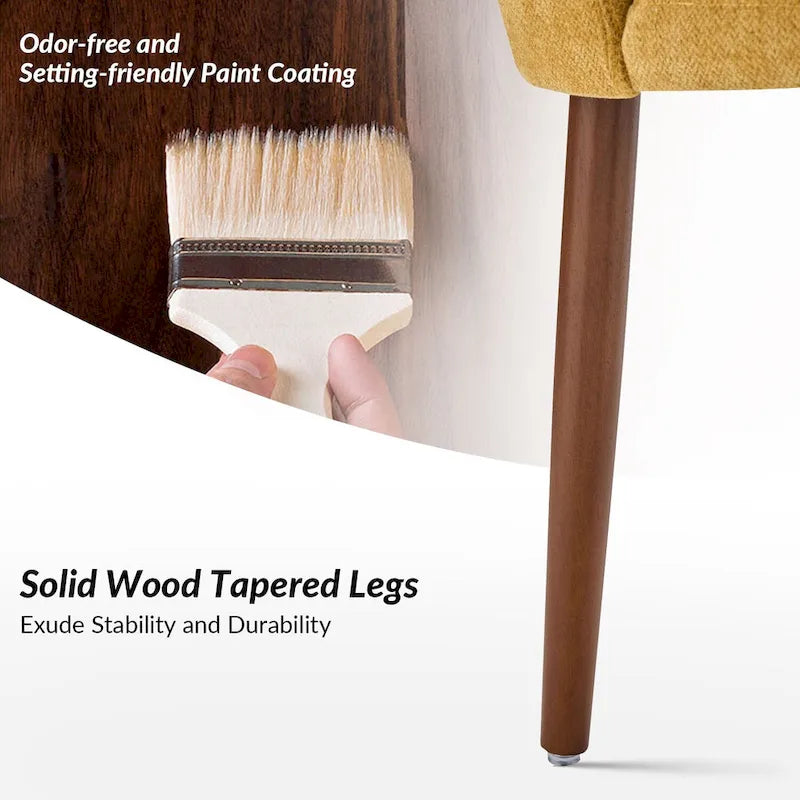 Ensemble de 6 chaises de salle à manger Melisa en bois massif rembourrées par HULALA HOME