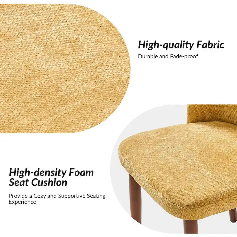 Ensemble de 6 chaises de salle à manger Melisa en bois massif rembourrées par HULALA HOME