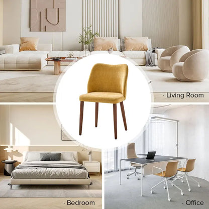 Ensemble de 6 chaises de salle à manger Melisa en bois massif rembourrées par HULALA HOME