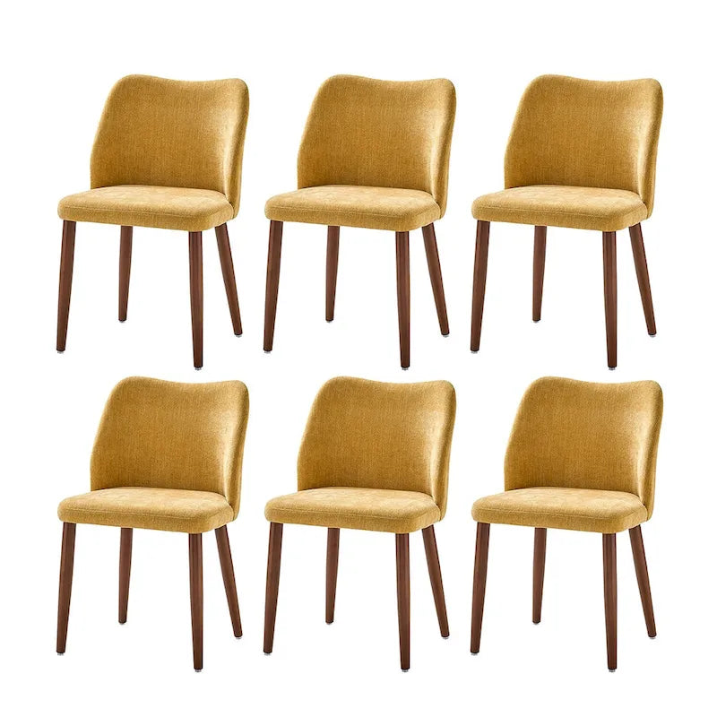 Ensemble de 6 chaises de salle à manger Melisa en bois massif rembourrées par HULALA HOME