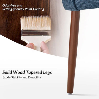 Ensemble de 6 chaises de salle à manger Melisa en bois massif rembourrées par HULALA HOME