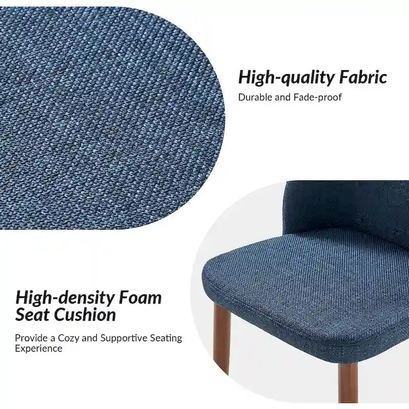 Ensemble de 6 chaises de salle à manger Melisa en bois massif rembourrées par HULALA HOME