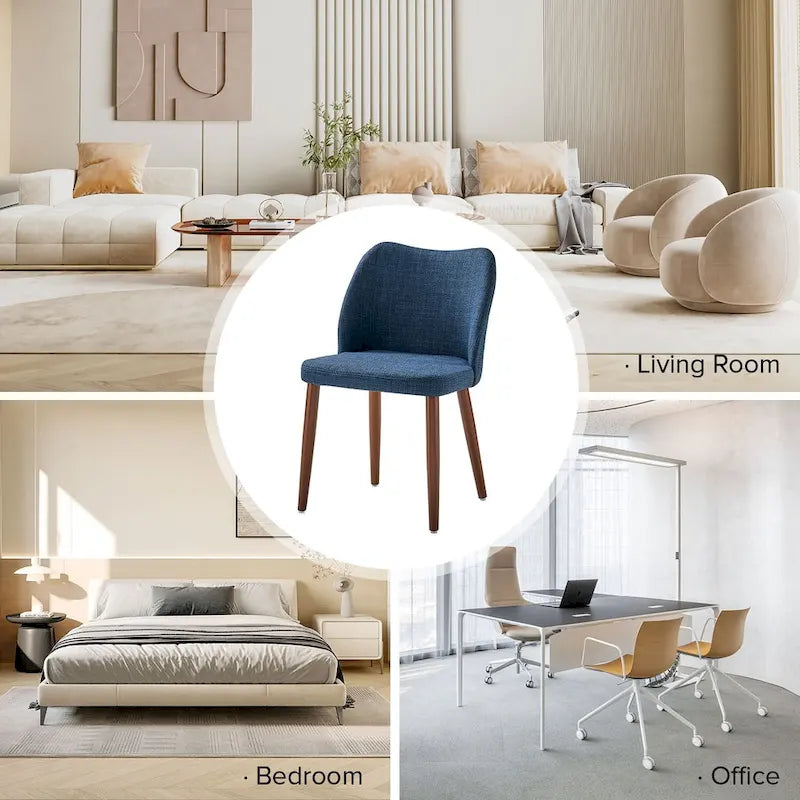 Ensemble de 6 chaises de salle à manger Melisa en bois massif rembourrées par HULALA HOME