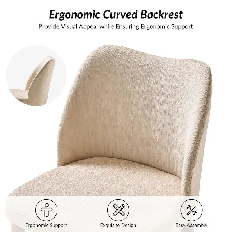 Ensemble de 6 chaises de salle à manger Melisa en bois massif rembourrées par HULALA HOME