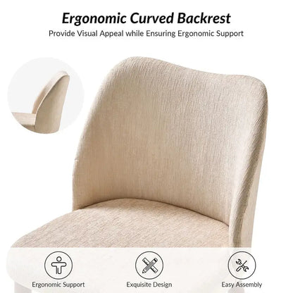 Ensemble de 6 chaises de salle à manger Melisa en bois massif rembourrées par HULALA HOME