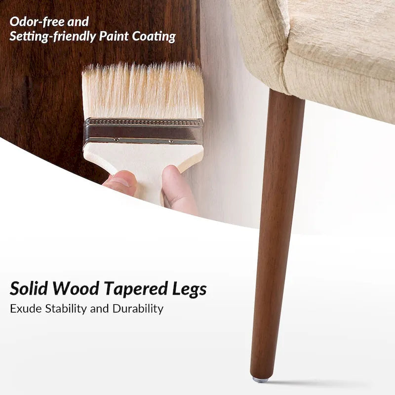 Ensemble de 6 chaises de salle à manger Melisa en bois massif rembourrées par HULALA HOME