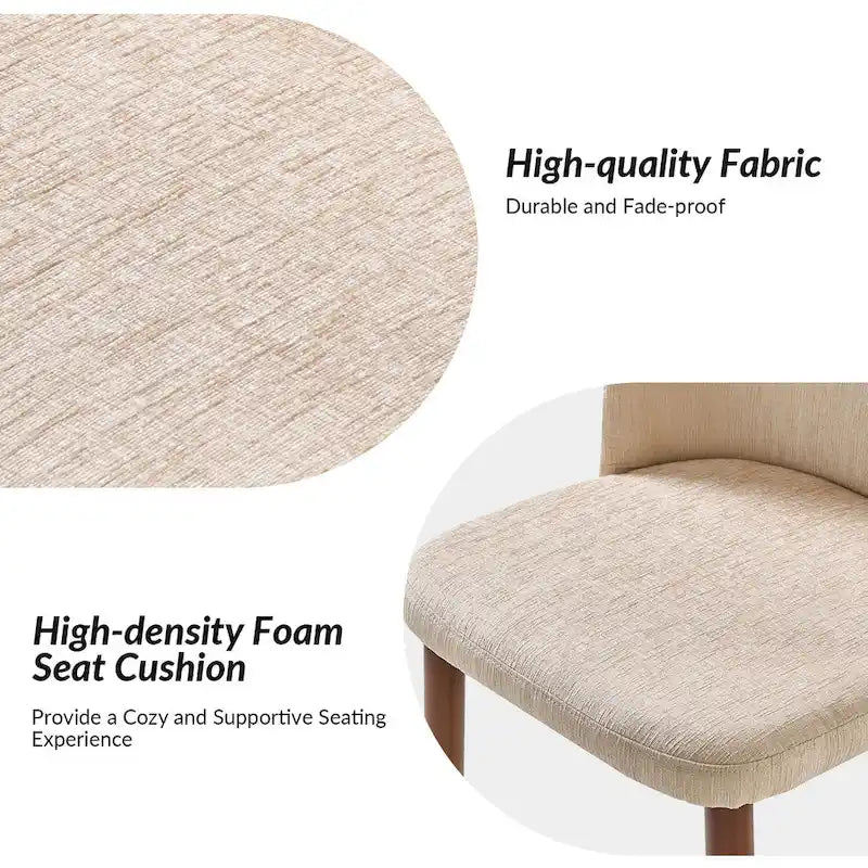 Ensemble de 6 chaises de salle à manger Melisa en bois massif rembourrées par HULALA HOME