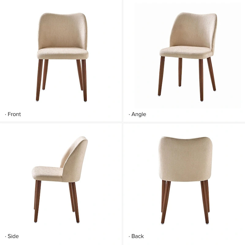 Ensemble de 6 chaises de salle à manger Melisa en bois massif rembourrées par HULALA HOME