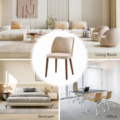 Ensemble de 6 chaises de salle à manger Melisa en bois massif rembourrées par HULALA HOME