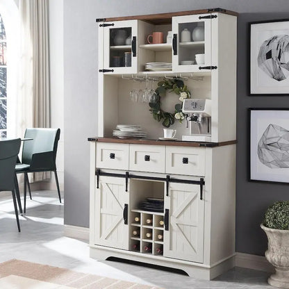 Meuble bar de ferme, buffet de cuisine, table d'appoint pour coin café - Non applicable