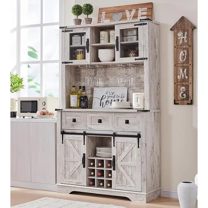 Meuble bar de ferme, buffet de cuisine, table d'appoint pour coin café - Non applicable