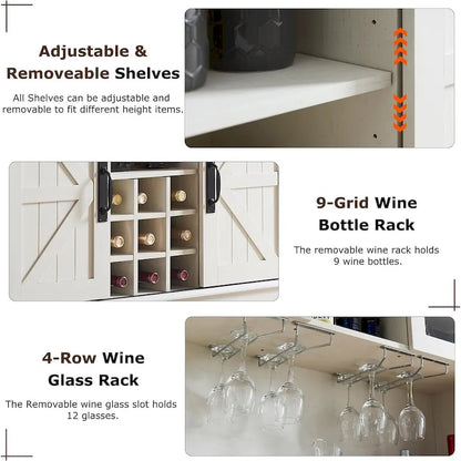 Meuble bar de ferme, buffet de cuisine, table d'appoint pour coin café - Non applicable