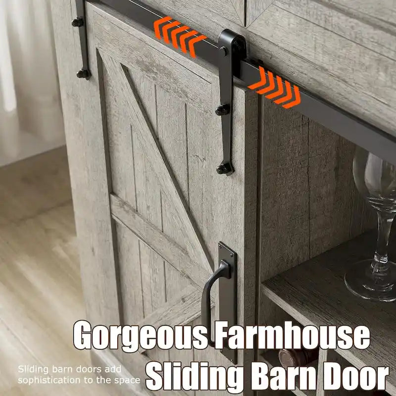 Meuble bar de ferme, buffet de cuisine, table d'appoint pour coin café - Non applicable